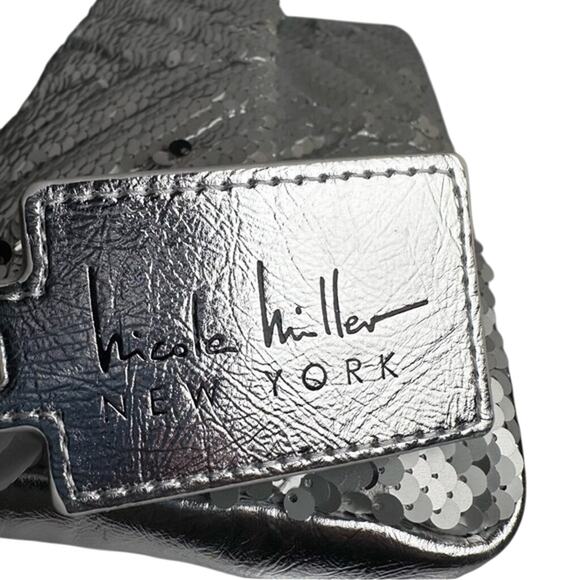 NICOLE MILLER Silver Sequin Crossbody Bag New with Tag MSRP $50 - Picture 5 of 11